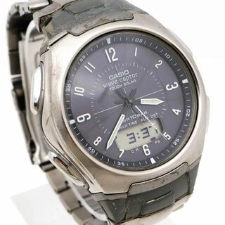 カシオ(CASIO)の《人気》CASIO 腕時計 ネイビー ソーラー アナデジ 10気圧防水(腕時計(アナログ))