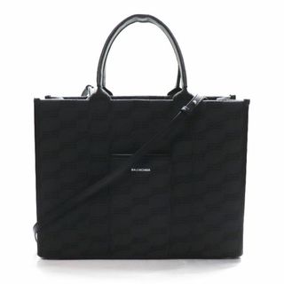 バレンシアガ(Balenciaga)のBALENCIAGA バレンシアガ BBモノグラムジャガード 2Wayショルダーバッグ HARDWARE 2.0 ミディアム ブラック 714177 レディース【中古】(ショルダーバッグ)