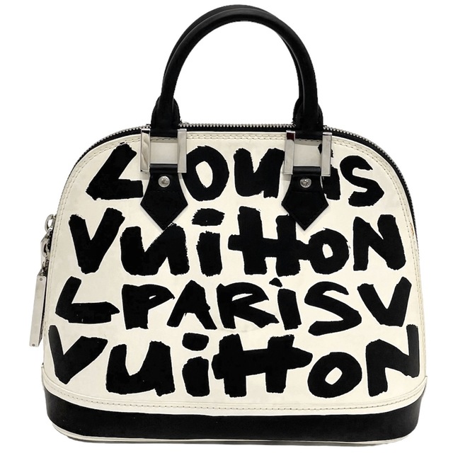 LOUIS VUITTON ルイヴィトン ハンドバッグ モノグラム グラフィティ アルマMM 小さめ 鞄 かばん M92179    ホワイト 白 ブラック 黒 シルバー金具 レディース【品】