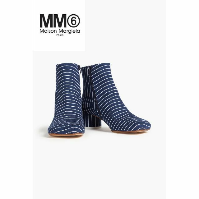 MM6 MAISON MARGIELA ツイル アンクルブーツ ピンストライプ