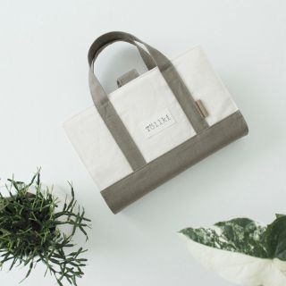 《予約販売》白とモカ帆布の　レビューブックカバー　tote(ブックカバー)