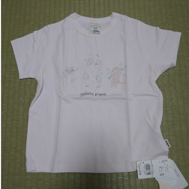 gelato pique(ジェラートピケ)の《新品タグ付き》ジェラートピケキッズTシャツ　バスタイムピンク キッズ/ベビー/マタニティのキッズ服女の子用(90cm~)(Tシャツ/カットソー)の商品写真