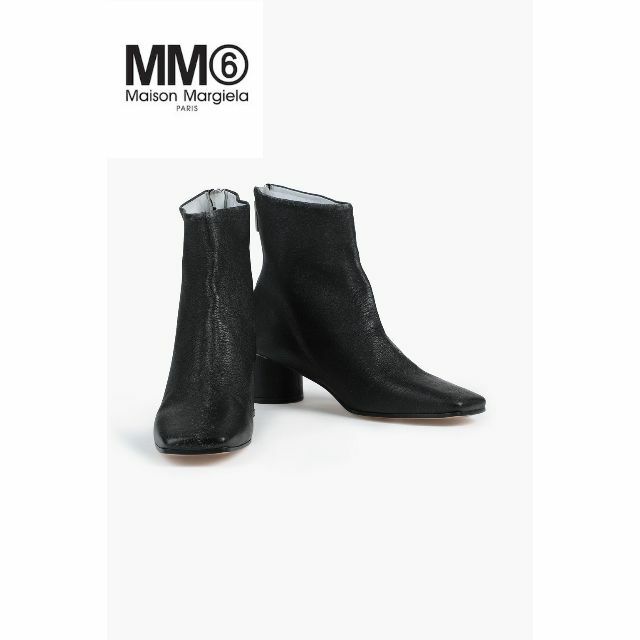 MM6 MAISON MARGIELA テクスチャードレザー アンクルブーツのサムネイル