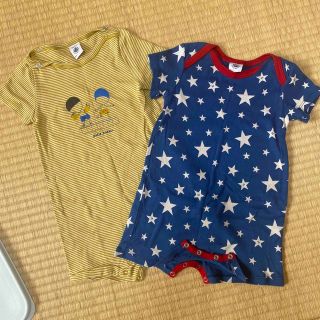 プチバトー(PETIT BATEAU)のPUTIT BATEAU★半袖　ロンパース(ロンパース)