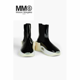 エムエムシックス(MM6)のMM6 MAISON MARGIELA パテントレザー プラットフォームアンクル(ブーツ)