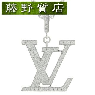 ルイヴィトン(LOUIS VUITTON)の （新品仕上げ済）ルイヴィトン LOUIS VUITTON パンダンティフ LV ネックレス GM ペンダント K18 WG × ダイヤ Q93670 2021年 保証書 8938(ネックレス)