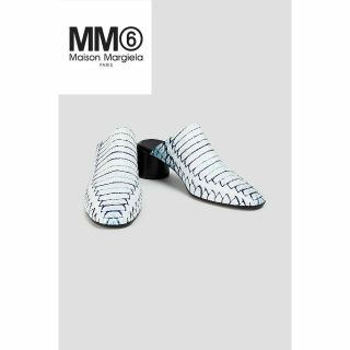 MM6 - MM6 MAISON MARGIELA プリントレザー ミュール