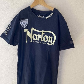 ノートン(Norton)のNorton motorcycle Tシャツ黒ワッペンバックプリント(Tシャツ/カットソー(半袖/袖なし))