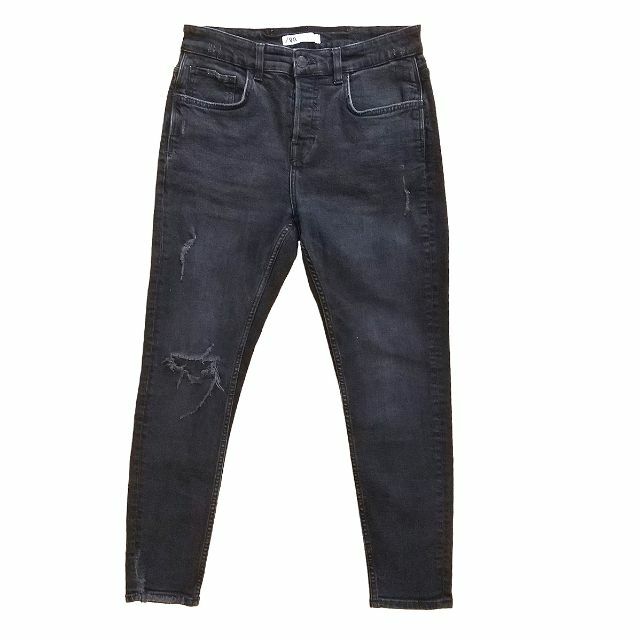 ZARA - ZARA MAN ストレッチ テーパードブラックデニムW32約80cm ZARA - ZARA MAN ストレッチ テーパードブラックデニムW32約80cm