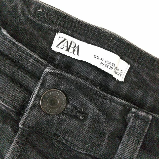 ZARA - ZARA MAN ストレッチ テーパードブラックデニムW32約80cm ZARA - ZARA MAN ストレッチ テーパードブラックデニムW32約80cm
