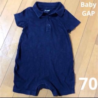 ベビーギャップ(babyGAP)のbabygap ロンパース　ネイビー　70センチ(ロンパース)