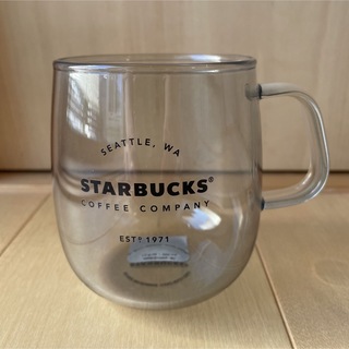 スターバックス(Starbucks)の【新品未使用】スターバックス 耐熱グラスマグ グレー(グラス/カップ)
