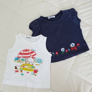 ファミリア(familiar)のファミリア　セット　タンクトップとシャツ　サイズ80　おはなし(Ｔシャツ)