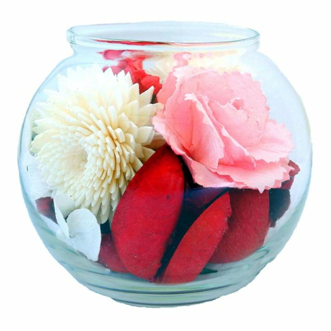 ソラフラワー Sola Flower グラスボウル MA 650-02-078 レッド コスメ/美容のリラクゼーション(その他)の商品写真