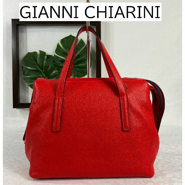 GIANNI CHIARINI(ジャンニキャリーニ)のGIANNI CHIARINI イタリー製 牛革 ２ウェイ トートバッグ レディースのバッグ(トートバッグ)の商品写真