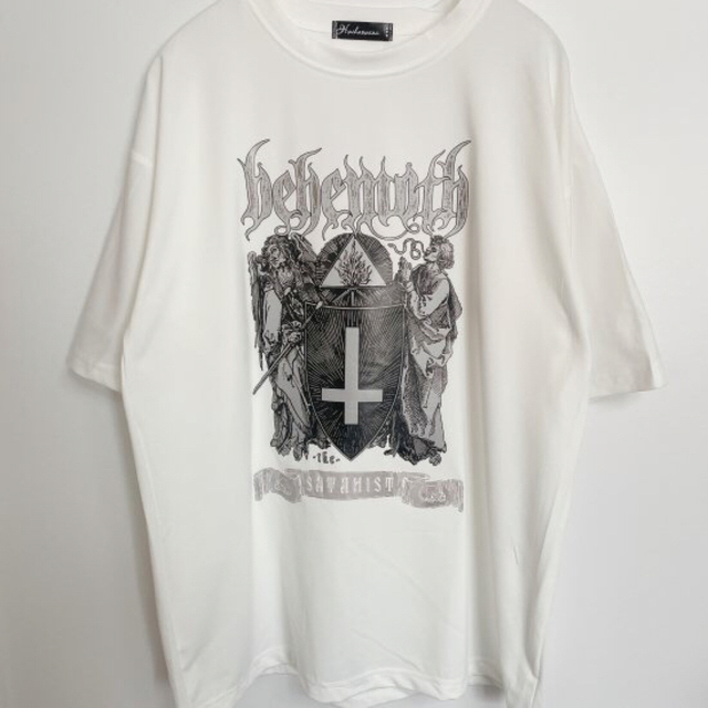 クロス 十字架 半袖 Tシャツ ストリート ビッグシルエット ホワイト 白 メンズのトップス(Tシャツ/カットソー(半袖/袖なし))の商品写真