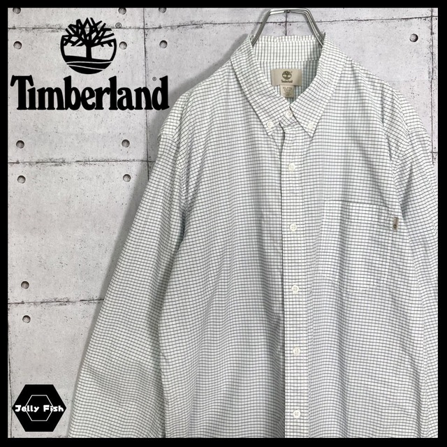 Timberland(ティンバーランド)の【希少】Timberland 長袖 コットンポプリン チェックシャツ XL 古着 メンズのトップス(シャツ)の商品写真