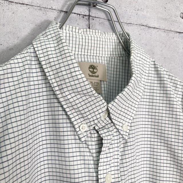 Timberland(ティンバーランド)の【希少】Timberland 長袖 コットンポプリン チェックシャツ XL 古着 メンズのトップス(シャツ)の商品写真