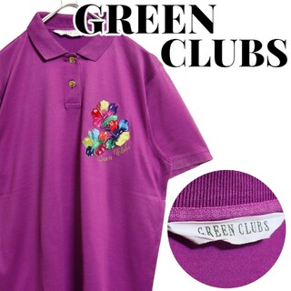 グリーンクラブ(GREEN CLUBS)のGREEN CLUBS グリーンクラブ ハイビスカス刺繍 金ボタン ポロシャツ(ポロシャツ)
