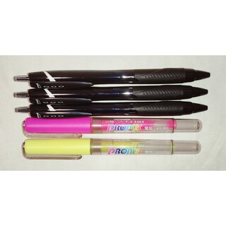 三菱鉛筆 - 三菱鉛筆・ぺんてるボールペン3本　tombow蛍光ペン2本　5本セット