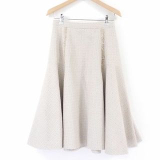 フォクシー(FOXEY)の美品 FOXEY フォクシー 39634 スカート 1点 ベージュ 38 ポリエステル 他 膝丈 ツイード レディース AM4199W1 (ミニスカート)