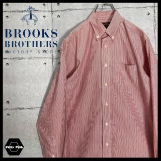 ブルックスブラザース(Brooks Brothers)の【希少】90s ブルックスブラザーズ 長袖 ストライプシャツ  Lサイズ 筆記体(シャツ)