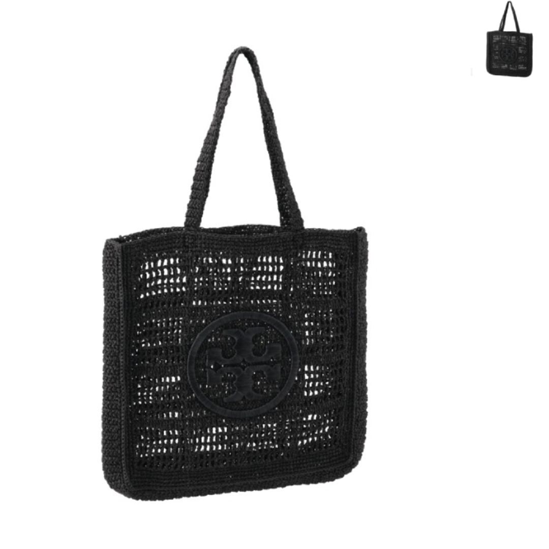 トリーバーチ TORY BURCH トートバッグ ELLA CROCHETED TOTE ラフィア 手編み クロシェットバッグ 2023年秋冬新作 153041 0015