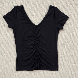 エムドゥー(M.deux)のM.deux  エムドゥ　レディース　トップス　Ｖネック　黒　tシャツ  夏(カットソー(半袖/袖なし))