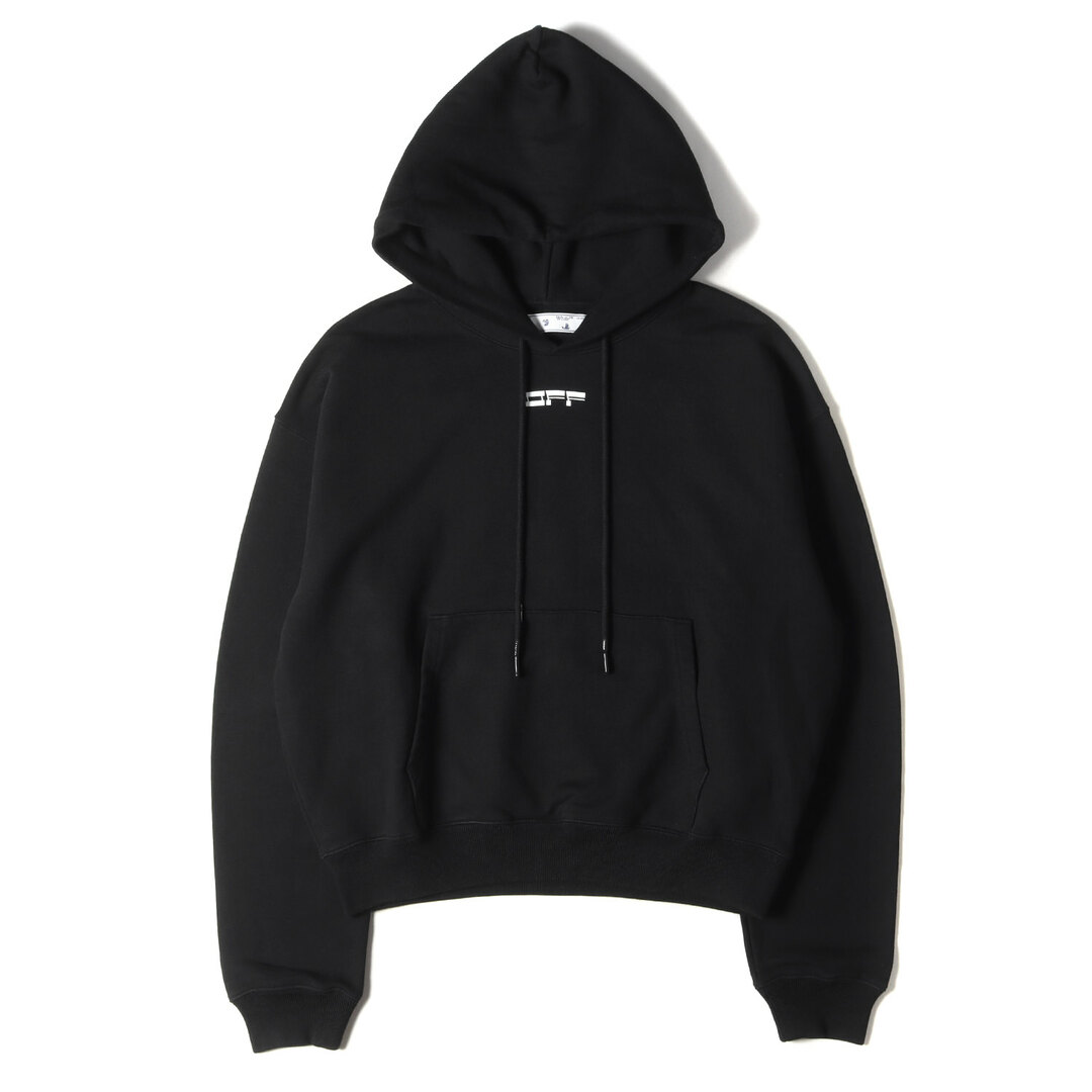 OFF-WHITE オフホワイト パーカー サイズ:Mサイズ フェイスアロー オーバーサイズ スウェット MASKED FACE OVER HOODIE 20AW ブラック トップス カットソー カジュアル ストリート【メンズ】【美品】