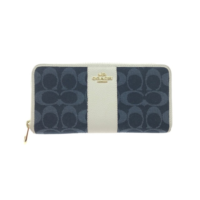 ▽▽COACH コーチ 長財布 レディース デニム シグネチャー