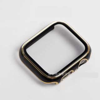 Apple Watch 文字盤 ケース カバー 45mm　ブラック+ゴールド(モバイルケース/カバー)