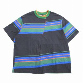 極美品 23SS カラー kolor コットン ビッグ ボーダー Tシャツ 2