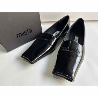 【美品・37サイズ】MIISTA/ミスタ/パテントレザーローファー/ブラック