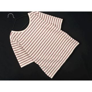 ビームス(BEAMS)のB:MING BEAMS ビームス ボーダー カットソー sizeOne/アイボリーｘピンク ■◆ レディース(カットソー(半袖/袖なし))