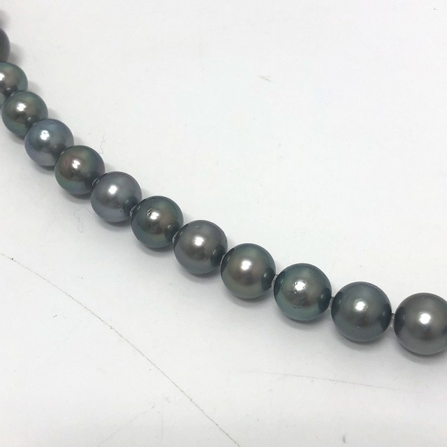 ブラックパール 9㎜～10㎜ ファッション小物 デザイン ネックレス ブラック