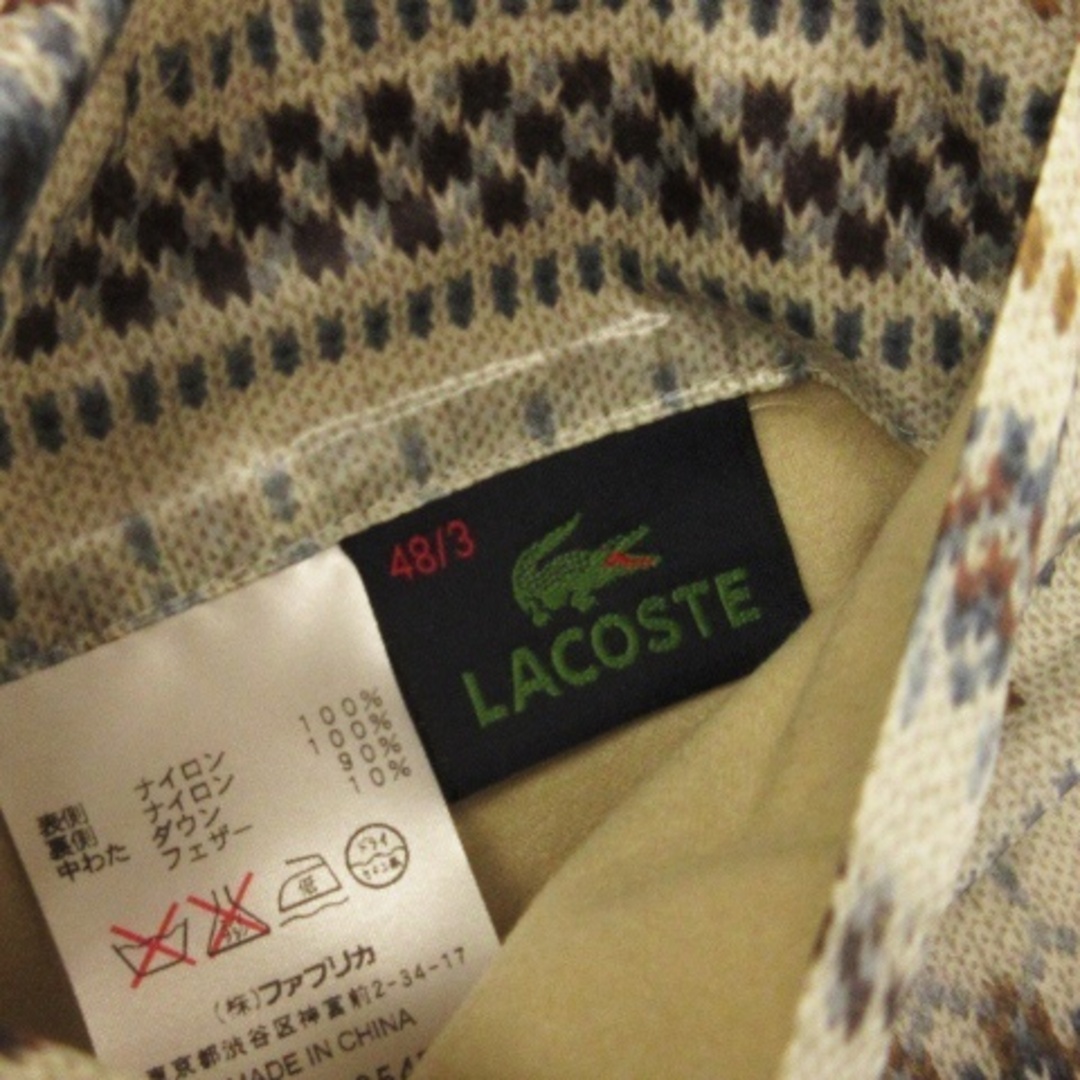 LACOSTE - ラコステ リバーシブル ダウン ベスト オレンジ ベージュ系