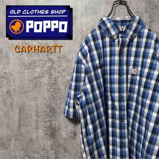 カーハート(carhartt)のカーハート☆企業刺繍ロゴポケットロゴタグ半袖ワークチェックシャツ(シャツ)