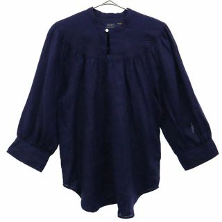 ポロラルフローレン(POLO RALPH LAUREN)のポロラルフローレン リネン 長袖 カットソー 4 ネイビー POLO RALPH LAUREN レディース 【中古】  【230531】(カットソー(長袖/七分))