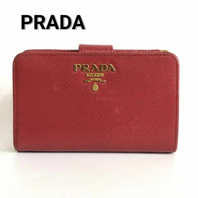 プラダ サフィアーノ 1ML225 PEONIA PRADA　財布　レッド　赤yuu全商品89-130