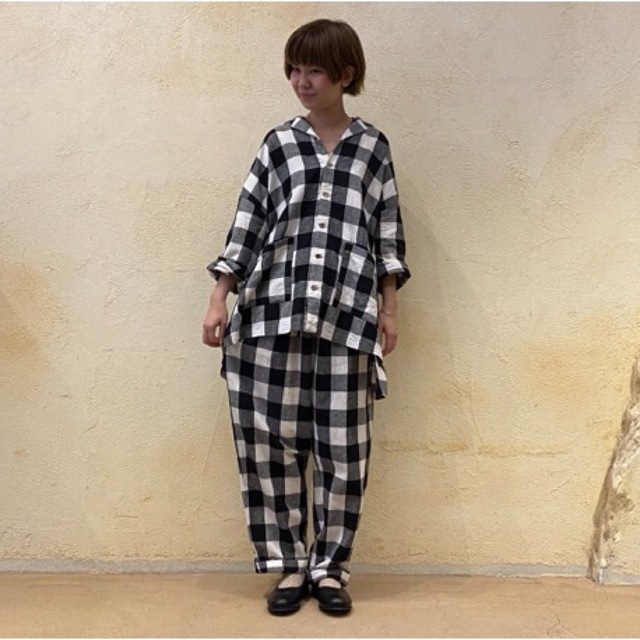 nest Robe(ネストローブ)のnest robe | コットンリネンアムンゼンチェックイージーパンツ レディースのパンツ(カジュアルパンツ)の商品写真