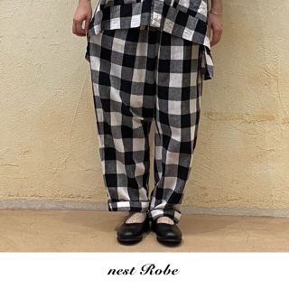 ネストローブ(nest Robe)のnest robe | コットンリネンアムンゼンチェックイージーパンツ(カジュアルパンツ)