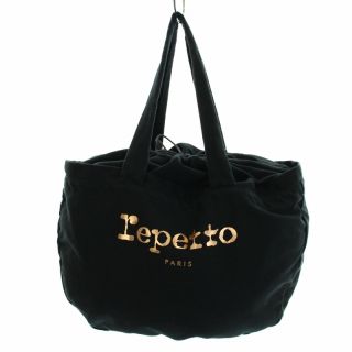 レペット(repetto)のレペット トートバッグ ボストン キャンバス ロゴ箔押し 黒 ピンクゴールド(トートバッグ)