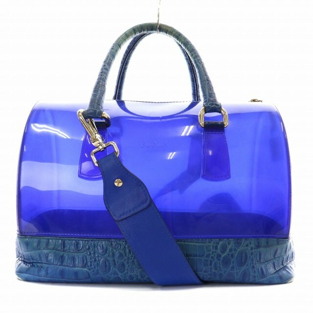 Furla(フルラ)のフルラ キャンディバッグ ハンドバッグ ショルダーバッグ ビニール クリア 青 レディースのバッグ(ハンドバッグ)の商品写真