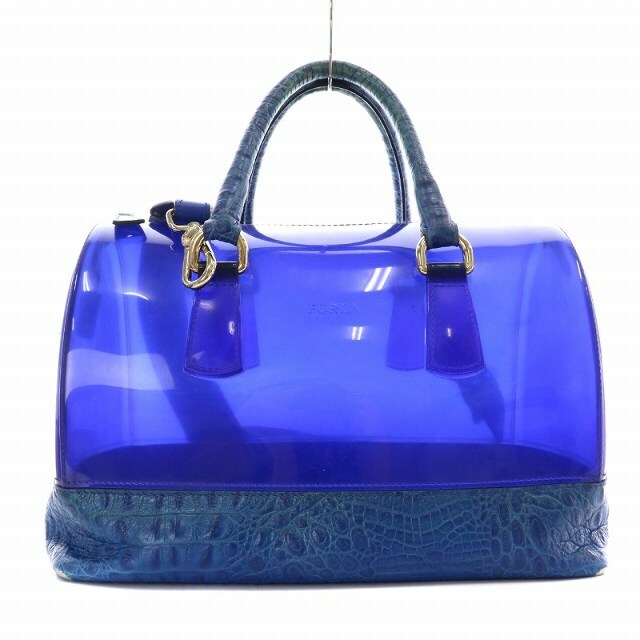 Furla(フルラ)のフルラ キャンディバッグ ハンドバッグ ショルダーバッグ ビニール クリア 青 レディースのバッグ(ハンドバッグ)の商品写真