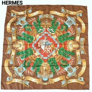 Hermes - エルメス カレ90 EUROPE 大判 ヨーロッパ ブラウン シルク