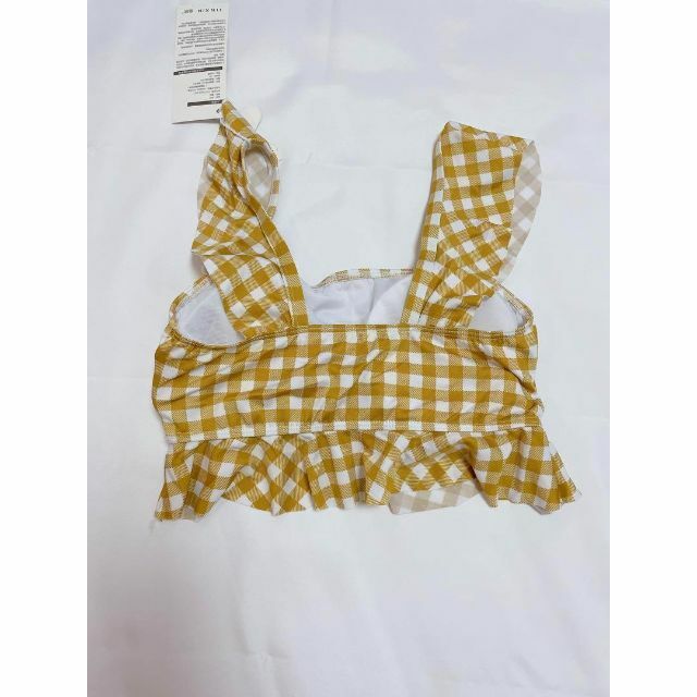 可愛い♡水着 レディース 体型カバー セパレート タンキニ ギンガム フリル 黄 レディースの水着/浴衣(水着)の商品写真
