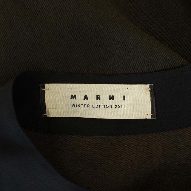 Marni - マルニ ワンピース 長袖 ひざ丈 フリル 切替 シルク 38 黒