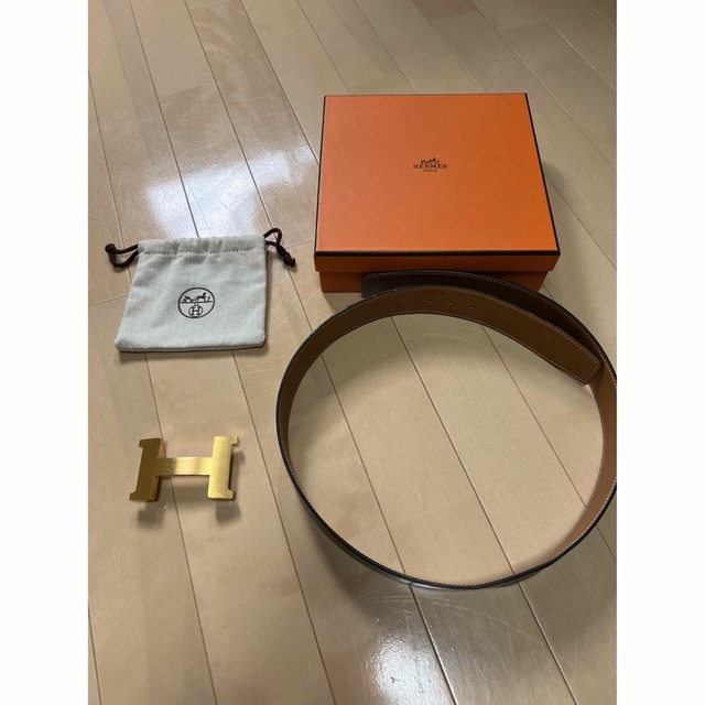 HERMES メンズ Hバックル リバーシブルベルト