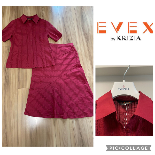 EVEX by KRIZIA - エヴェックス バイ クリツィア セットアップ エンジ ブラウス &スカートの通販 by a shop｜エヴェ