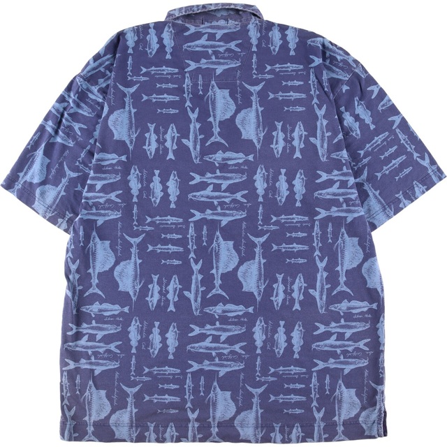 NAUTICA(ノーティカ)の古着 90年代 ノーティカ NAUTICA 魚柄 半袖 ポロシャツ メンズXL ヴィンテージ /eaa339129 メンズのトップス(ポロシャツ)の商品写真